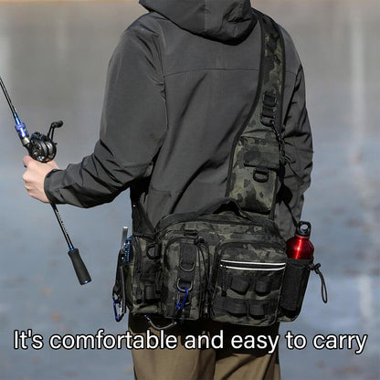 Fishing Backpack Large Capacity Camouflage Outdoor Waist Chest Bag AU