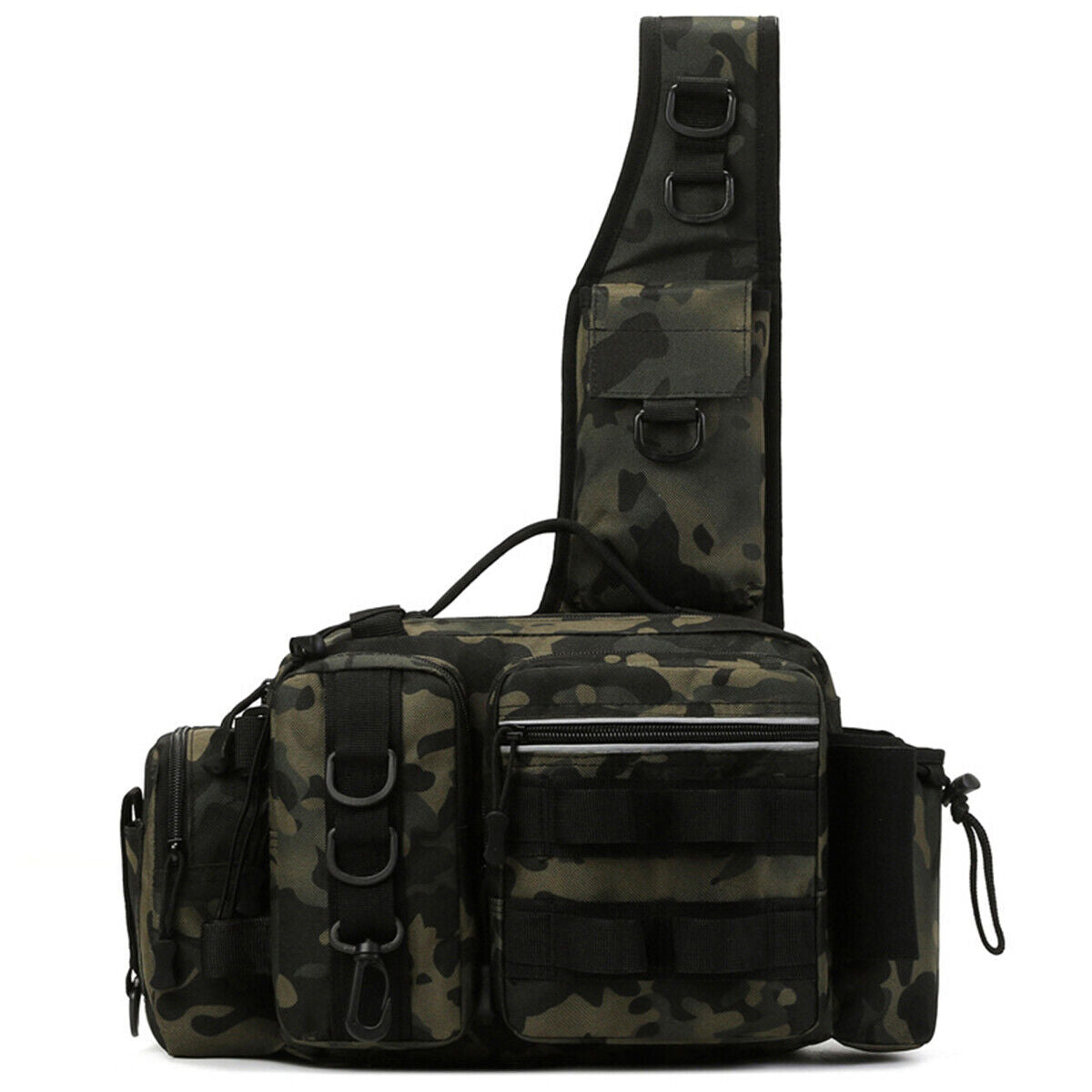 Fishing Backpack Large Capacity Camouflage Outdoor Waist Chest Bag AU