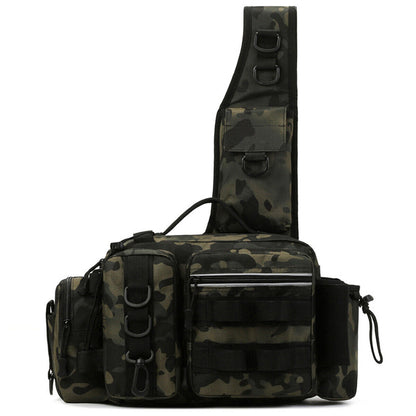 Fishing Backpack Large Capacity Camouflage Outdoor Waist Chest Bag AU