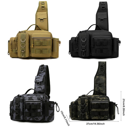 Fishing Backpack Large Capacity Camouflage Outdoor Waist Chest Bag AU