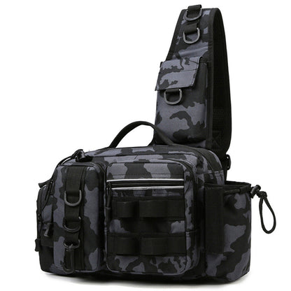 Fishing Backpack Large Capacity Camouflage Outdoor Waist Chest Bag AU