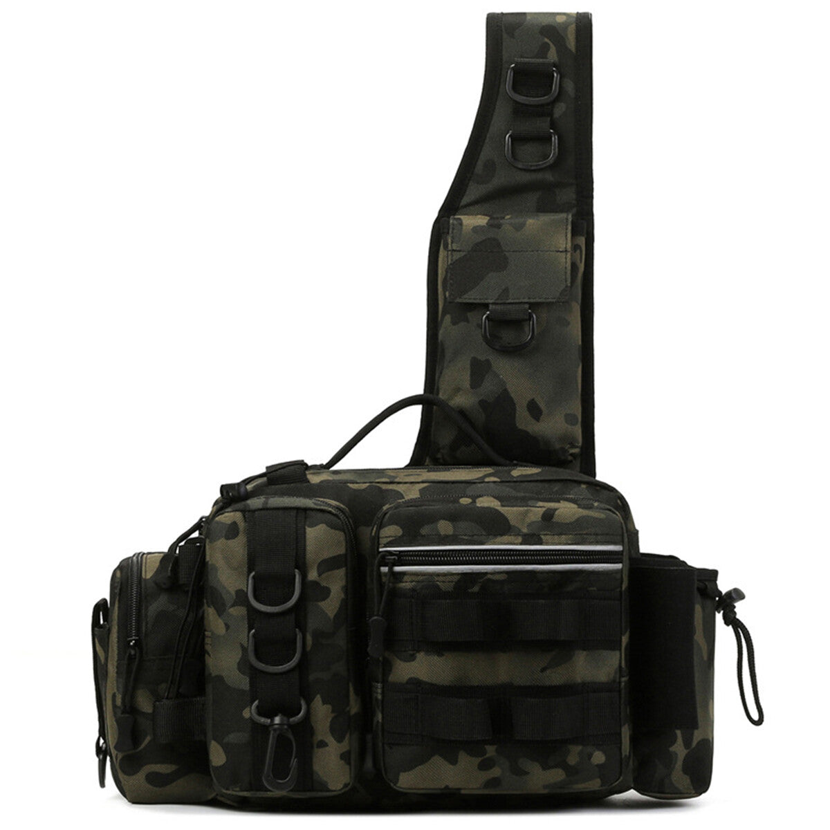 Fishing Backpack Large Capacity Camouflage Outdoor Waist Chest Bag AU