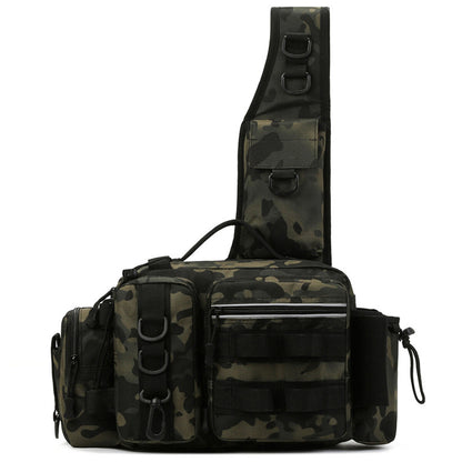 Fishing Backpack Large Capacity Camouflage Outdoor Waist Chest Bag AU