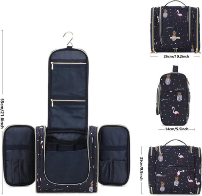 Bolsas De Aseo, Gran Capacidad Neceser De Viaje Con Colgar Gancho, Impermeable Organizador De Cosméticos
