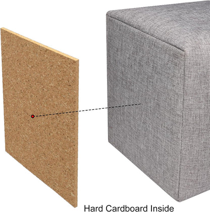 Foldable Storage Basket Fabric 13 Inch Cube Storage Bins with Hard Bottom &Sturdy Handles Storage Cube for Shelf Closet Home (Grey , 4-Pack)