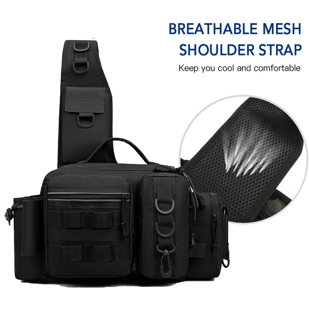 Fishing Backpack Large Capacity Camouflage Outdoor Waist Chest Bag AU