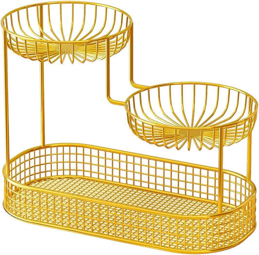 Porta Cosmetici, Organizer per Cassettiera, Organizer per Trucchi, per Portaoggetti Da Cucina, Organizer per Bagno, Oro, Grande