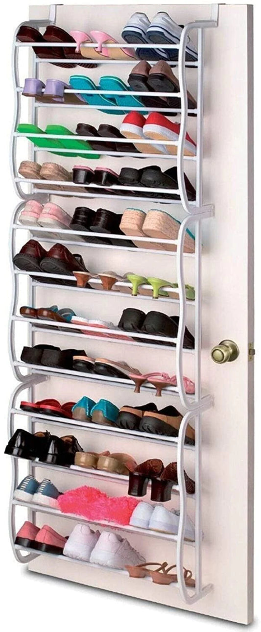 36 PAIR over DOOR HANGING SHOE RACK 12 TIER SHELF ORGANISER STORAGE STAND HOLDER