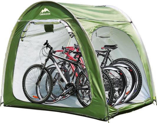 82.6 X 65X 59 in Bike Storage Tent, Outdoor Portable Storage Shelter for 4-5 Bicycles, 210D Oxford Fabric PU4000 Waterproof, Suitable for Storing Bicycles, Motorcycles and Various Tools