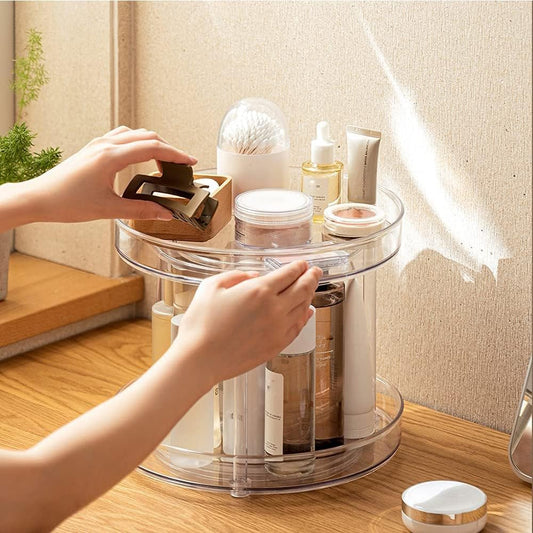 Organizzatore Rotante per La Cura Della Pelle, Organizer per Trucco Da Bagno, Organizer per Profumi, Organizer Da Cucina, 22,9 Cm (Trasparente)