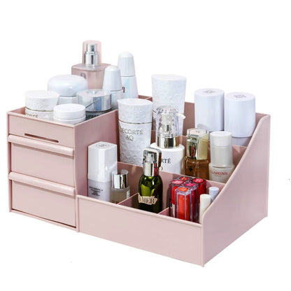 Make-up organizer voor op het aanrecht, badkamer, bureau, cosmetica opbergdoos met lades voor lippenstift, kwasten, lotions en oogschaduw