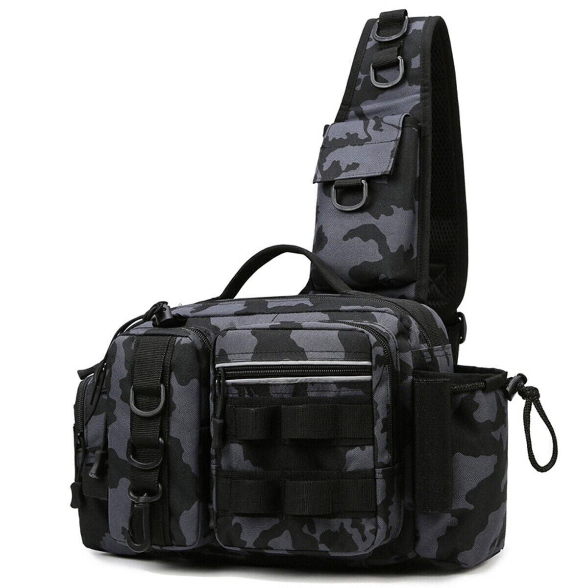 Fishing Backpack Large Capacity Camouflage Outdoor Waist Chest Bag AU