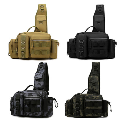 Fishing Backpack Large Capacity Camouflage Outdoor Waist Chest Bag AU