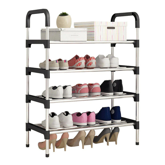 PORTABLE 4-6 TIER SHOE RACK STAND COMPACT SPACE SAVING STORAGE ORGANISER SHELF