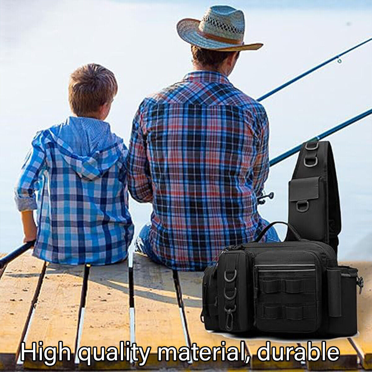 Fishing Backpack Large Capacity Camouflage Outdoor Waist Chest Bag AU