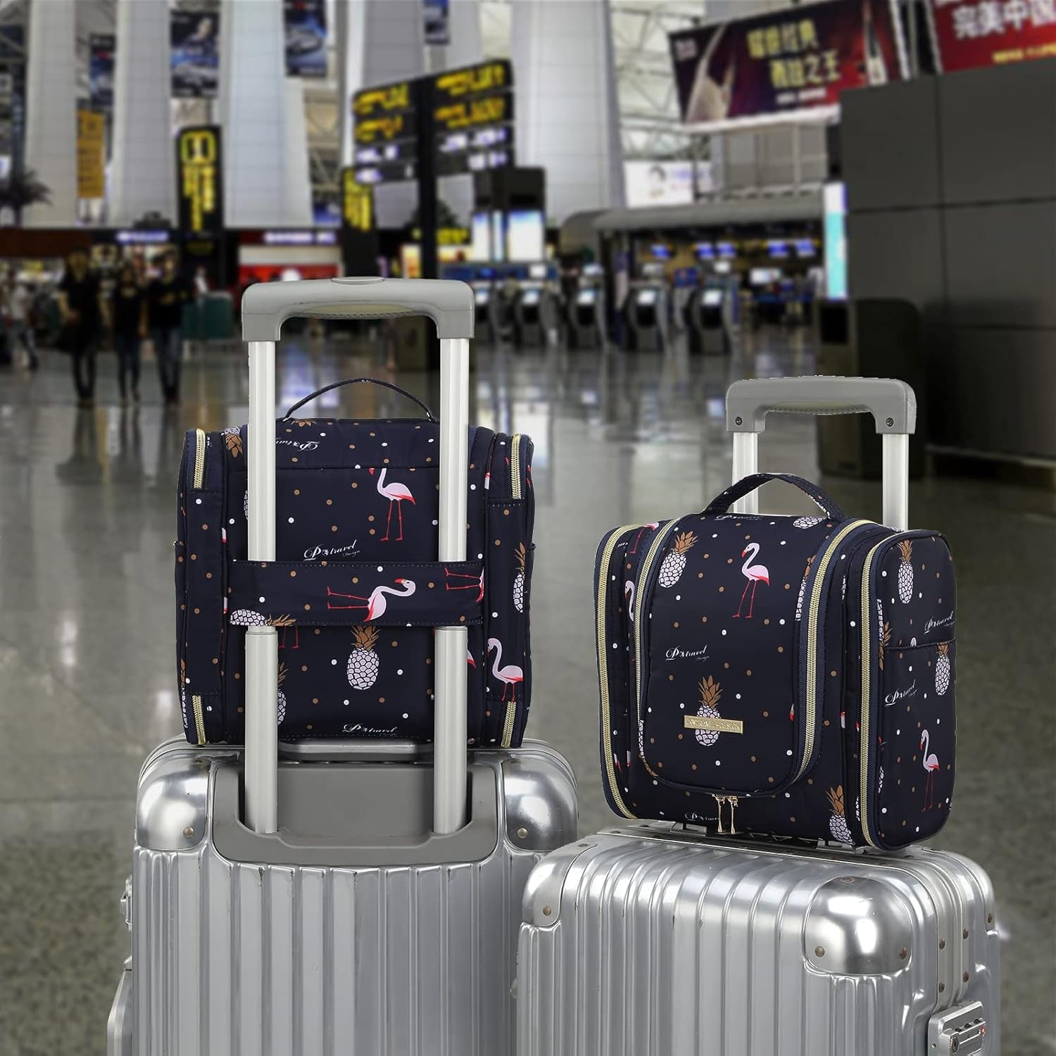 Bolsas De Aseo, Gran Capacidad Neceser De Viaje Con Colgar Gancho, Impermeable Organizador De Cosméticos