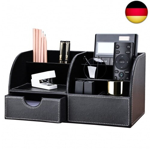KINGFOM Büro Schreibtisch Organizer Ordnungssystem Tisch Organizer PU Leder